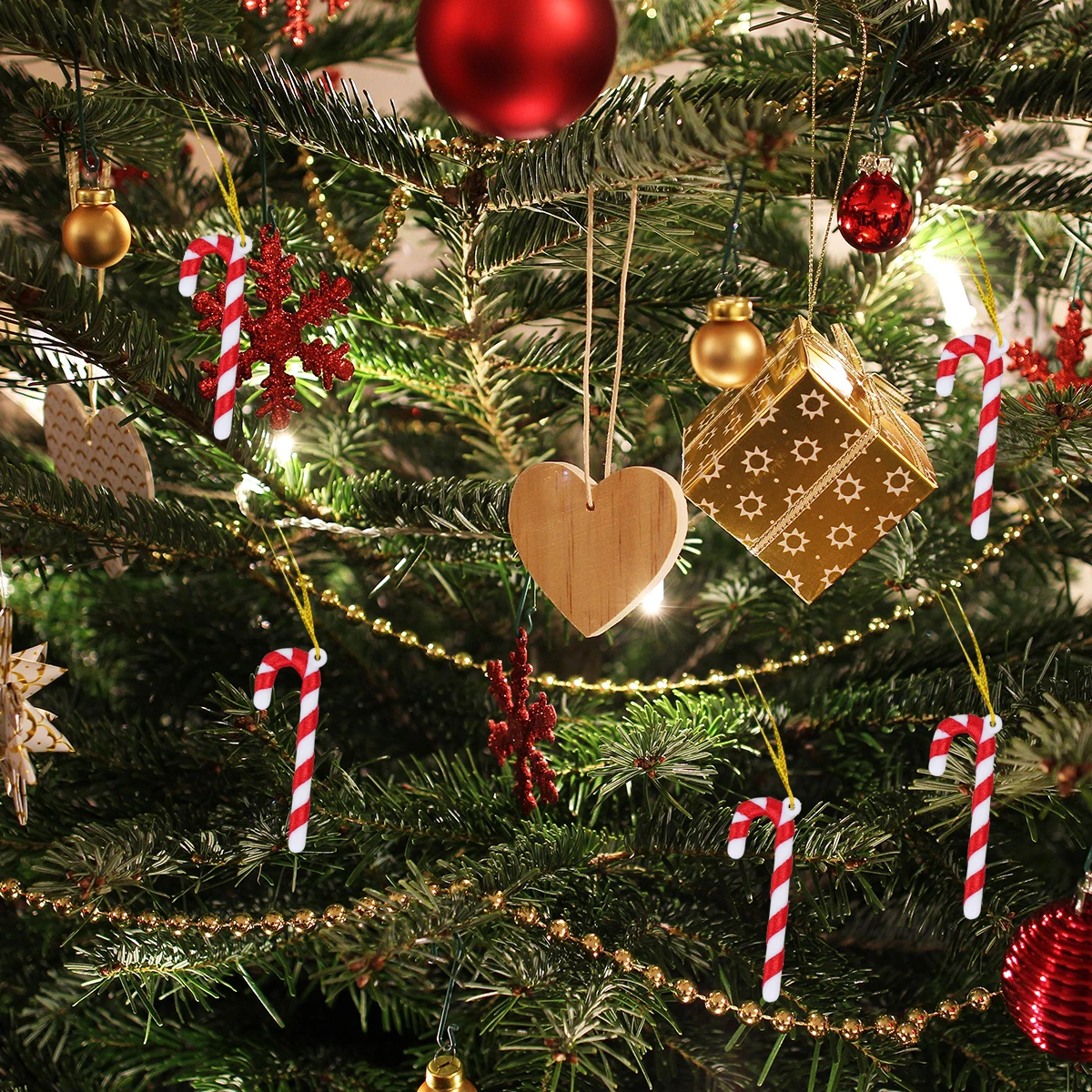 

50pcs Christmas Crutch Plastic Twisted Candy Cane Pendant Christmas Tree hanging ornament photo Props DIY Christmas party decor