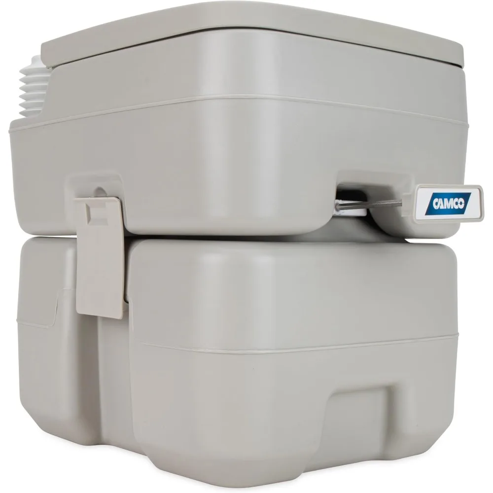 WC portatile da 5,3 galloni con serbatoio staccabile, valvola scorrevole di tenuta e scarico a soffietto per un facile trasporto