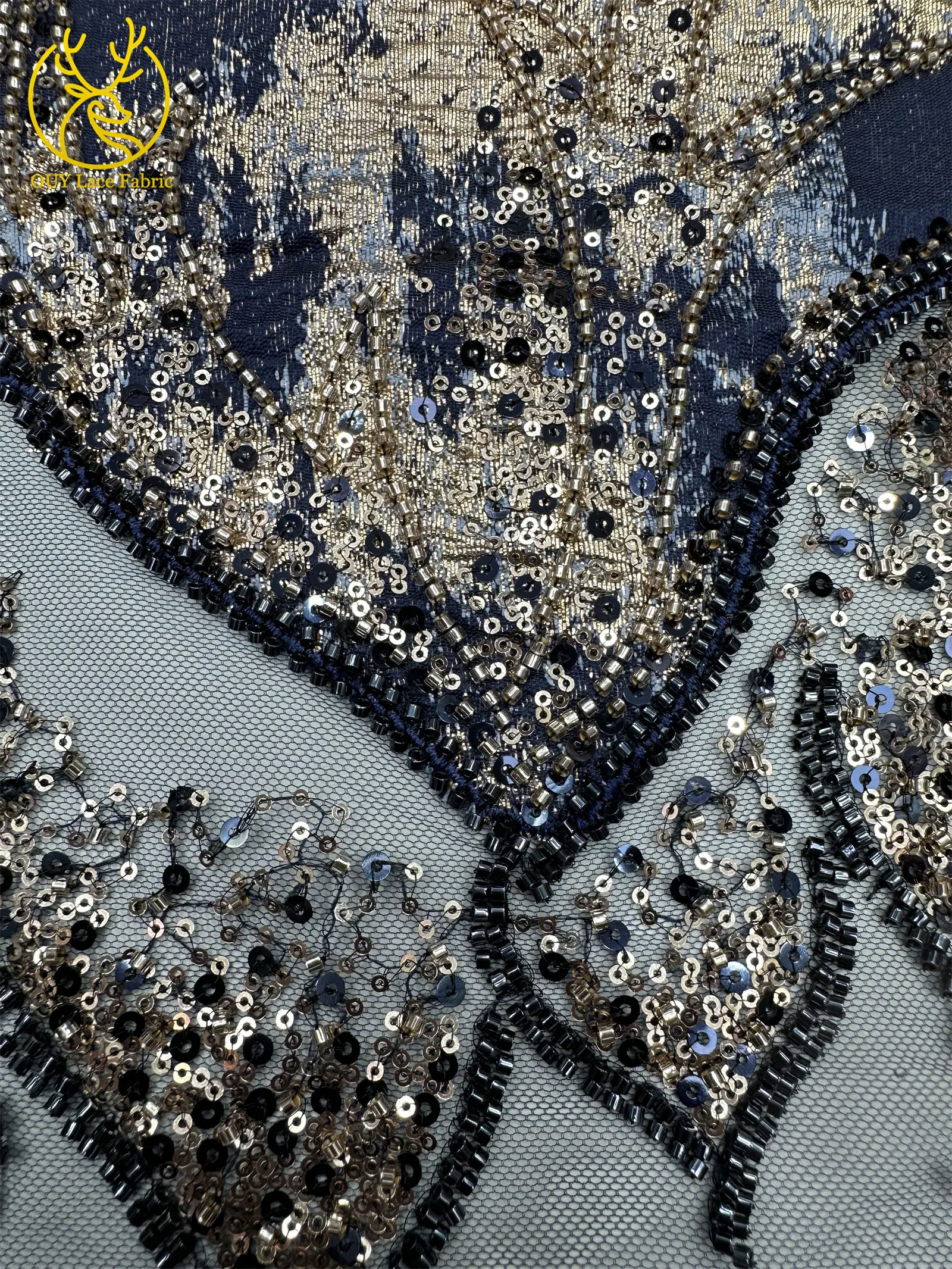 Роскошная французская нигерийская вышитая бисером синяя кружевная ткань для жениха, 5 ярдов, африканская кружевная ткань с блестками для свадебных платьев