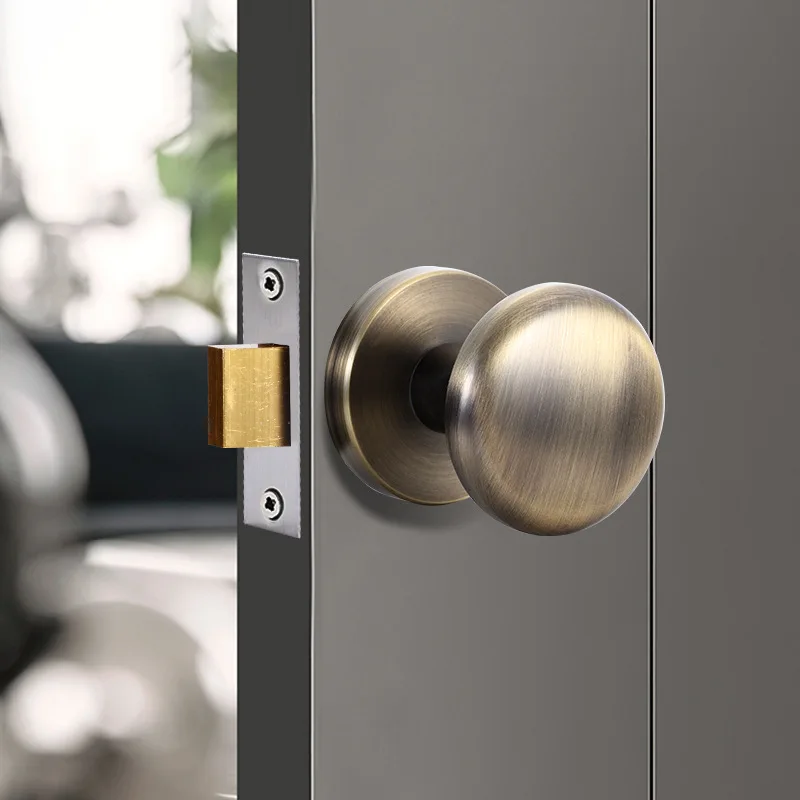 Alloy Keyless Invisible Door Lock Bedroom Silent Home Round Hidden Handle