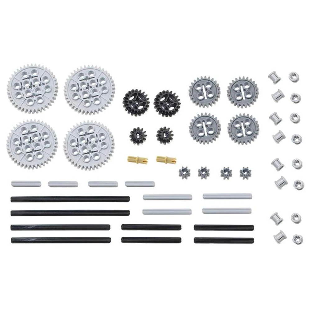 50PCS MOC Technical Gear and Axle Frictionless Cross Pins Pack for legoeds 10928 51416 3649 3648 3647 3749 3713 32123 32269 3708