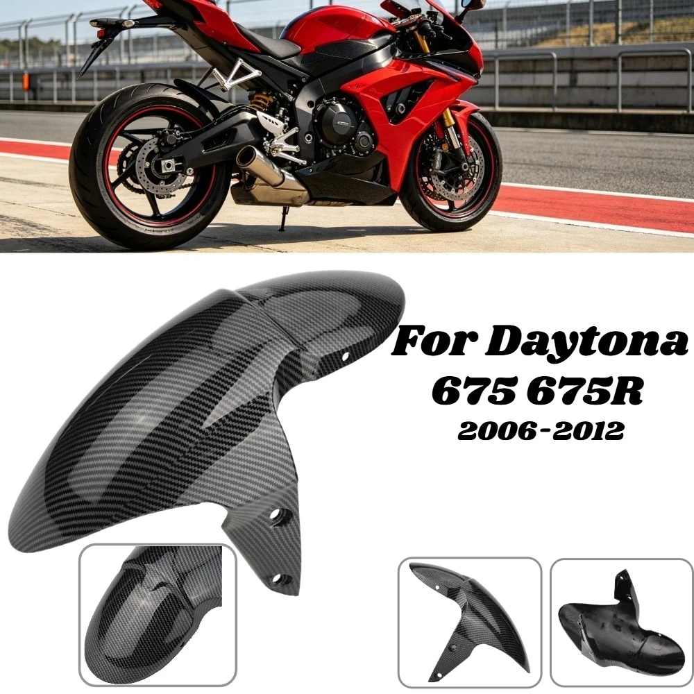 

For Daytona675 675R 2006-2012 ABS Motorcycle Front Fender Front Tire Mudguard Guard Hugger Carbon Fiber Style with OEM Fit Bolt