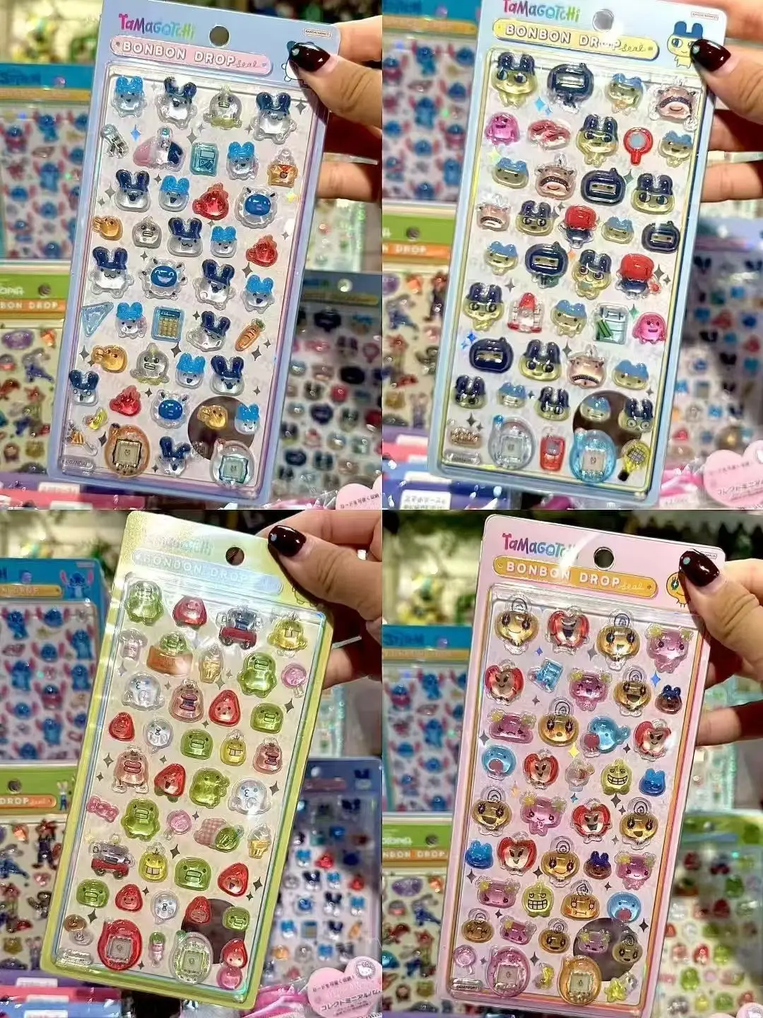 ** NOVO Anime Hellokitty Kuromi Cinnamoroll Adesivos 3D Transparente Jelly Crystal Adesivo Decorativo Capa de Telefone DIY Brinquedo Infantil.