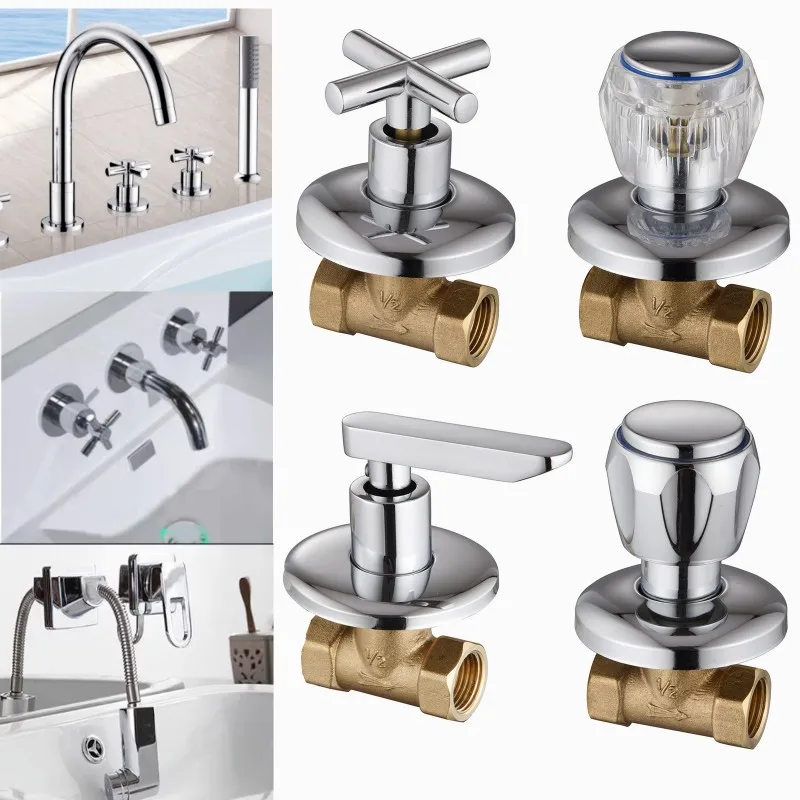 

Brass Mixer Tap Water Faucets Shower Diverter Valve Concealed In Wall Hot Cold Water Stop Contral Valve for Bathroom Accessories