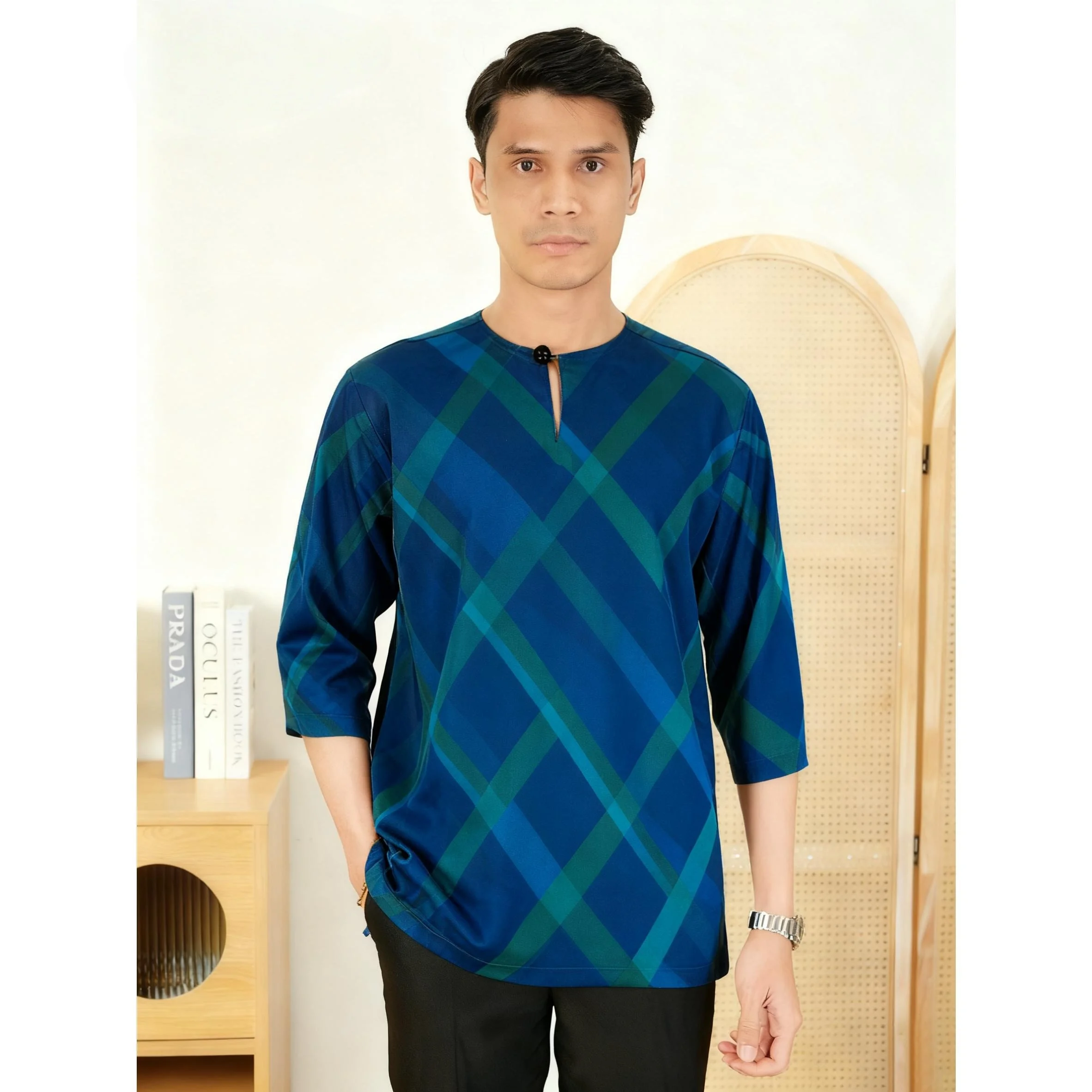 عباية رجالي ثوب عربية بأكمام قصيرة هينلي قفطان إسلامي تي شيرت عادي تي شيرت مسلم 2026 ملابس عربية أومبر #6