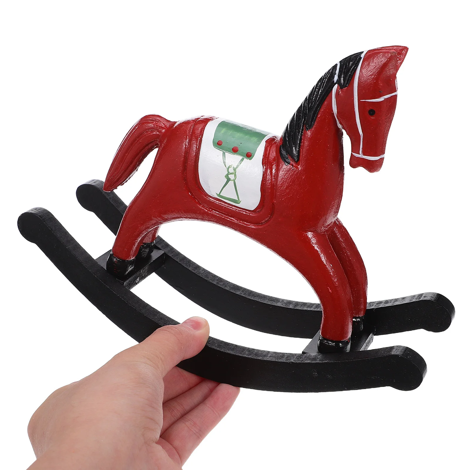

Retro Wooden Handpainted Vintage Decor For Home Bookshelf Tabletop Ornament Horse Rocker Figurines Horse Statue Animal