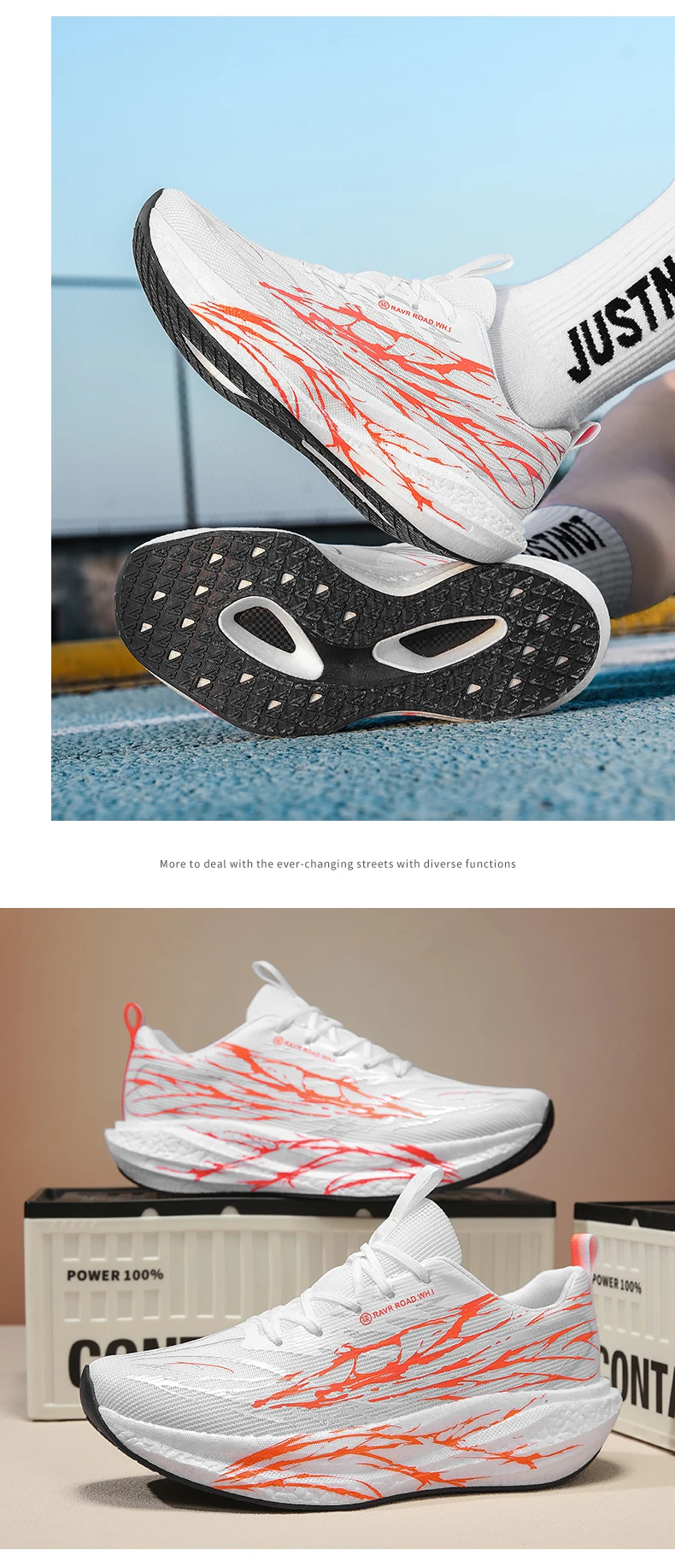 Herren-Marathon-Laufschuhe, Damen-Laufschuhe mit Carbonfaserplatte, Laufschuhe mit Carbonfaserplatte und Luftpolsterung, atmungsaktiv und leicht. – Detail 13