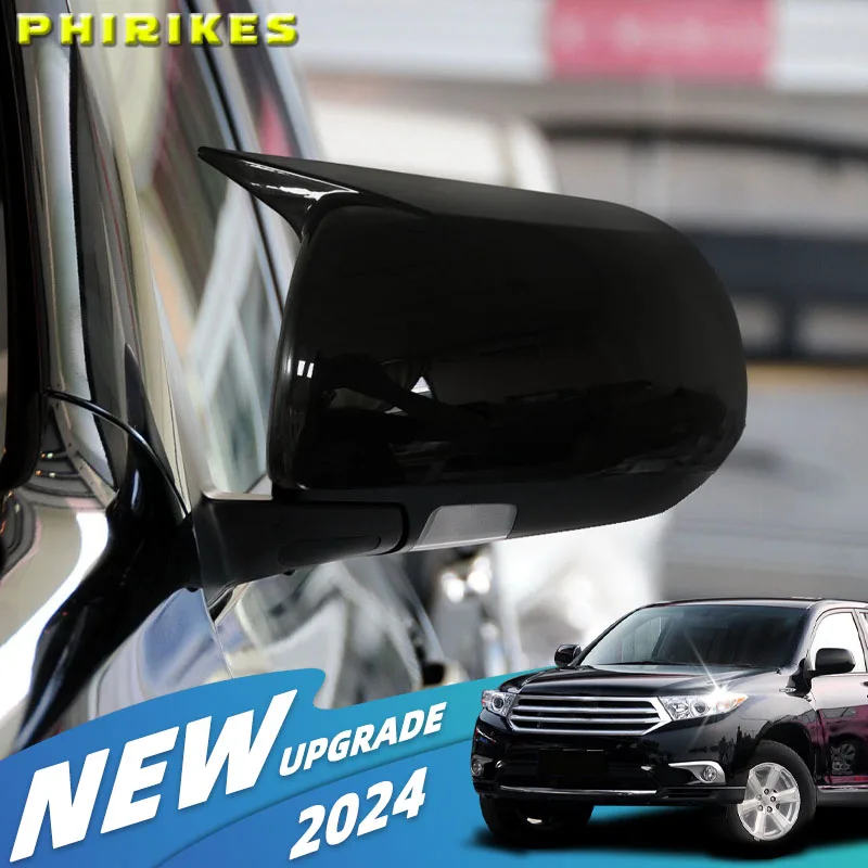 

Для Toyota Highlander 2008-2013 2 шт. автомобиль правая левая боковая дверь крыло зеркало заднего вида накладка крышка отделка ABS глянцевый черный