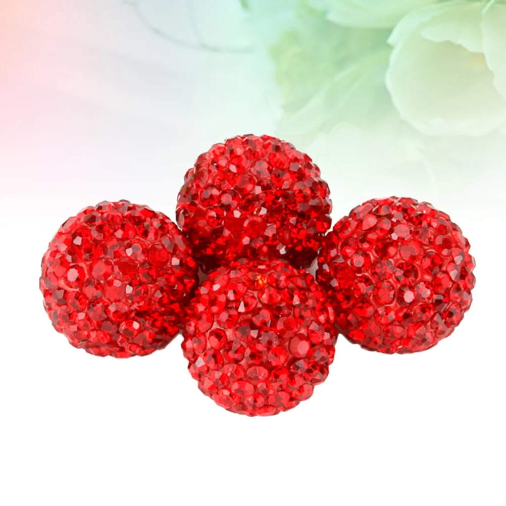 4pcs Crystal Balls Diamante Car Tire Caps Diamond Shining Caps Car Accessories(Red) Diamante cap