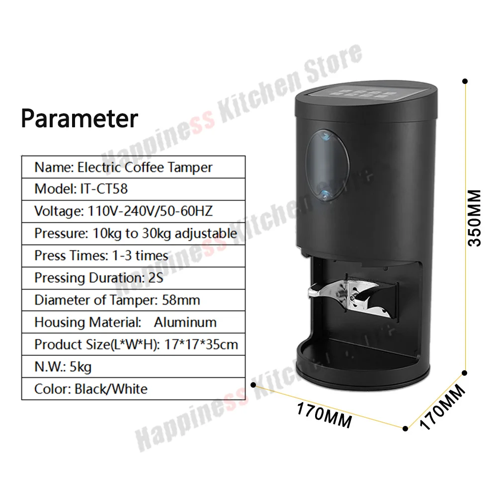 58.4m/58mm sabotaż automatyczny sabotaż elektryczny ubijak do kawy płaski Tamp Espresso Press 58MM czarny lub biały 110-240V akcesoria do kawy nowy