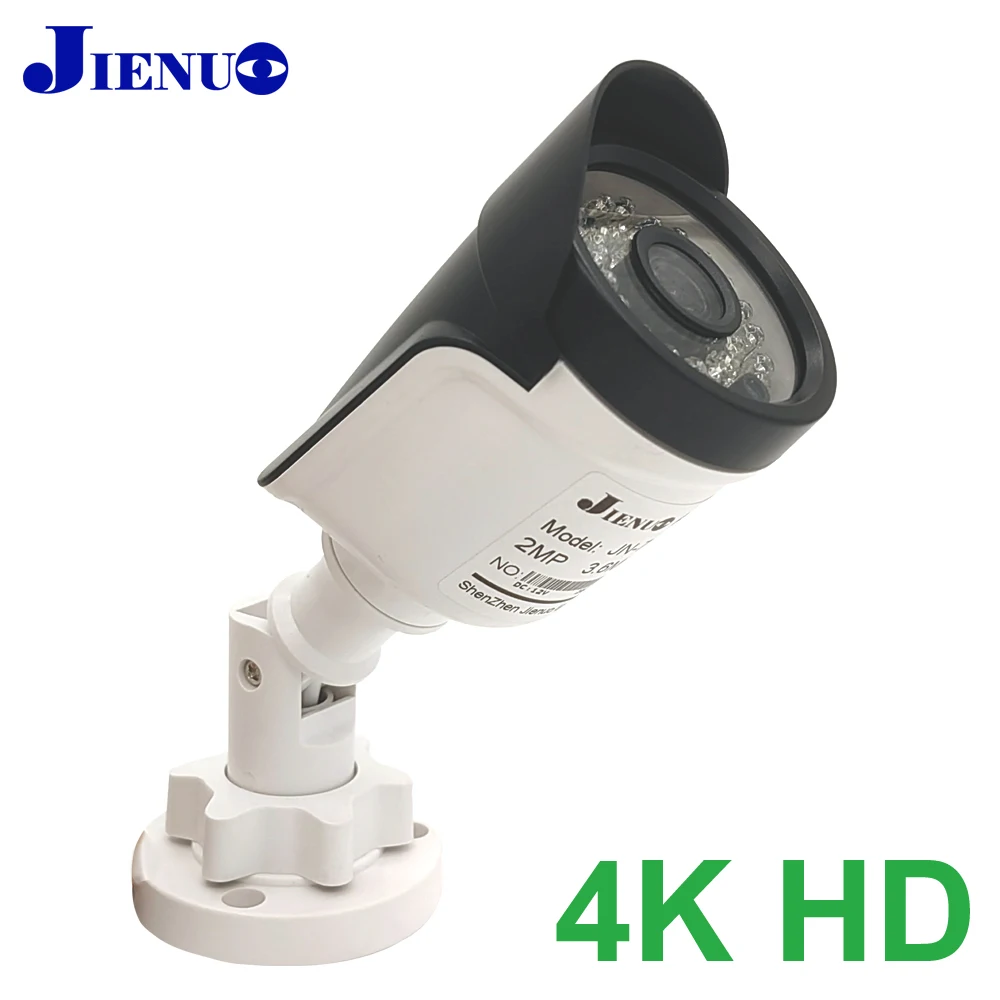 JIENUO 4K kamera AHD HD 720P/2MP/5MP noktowizor nadzór bezpieczeństwa wysokiej rozdzielczości kryty odkryty wodoodporny CCTV Home Cam