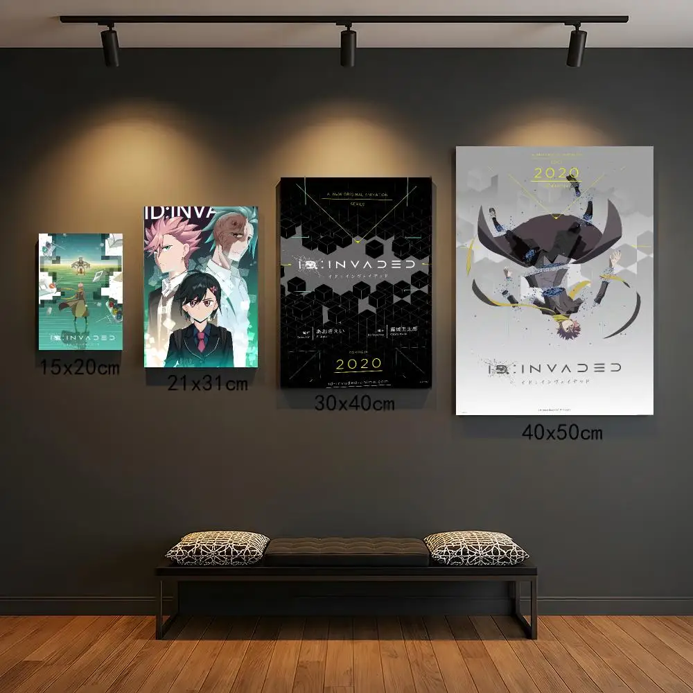 anime I-ID INVADED-D Poster Self Adhesive Wall Decor for Modern Home Cafe Office and Bar