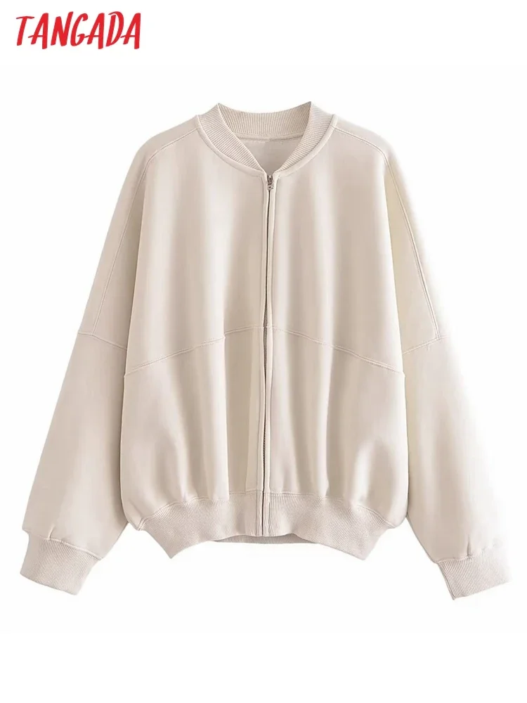 Tangada 2023 Autumn Winter Women Oversized Jacket Pocket Long Sleeve Female Loose Outwear 6P74