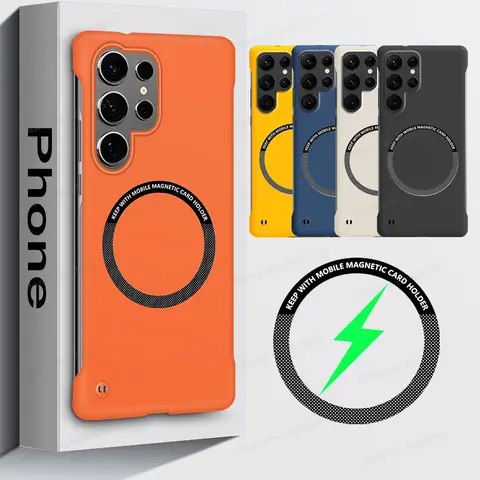 Slim Frameless Matte Phone Cover For Samsung Galaxy S26 S24 S23 S22 S21 S20 Ultra FE Plus For Magsafe Case For Samsung S25 Ultra