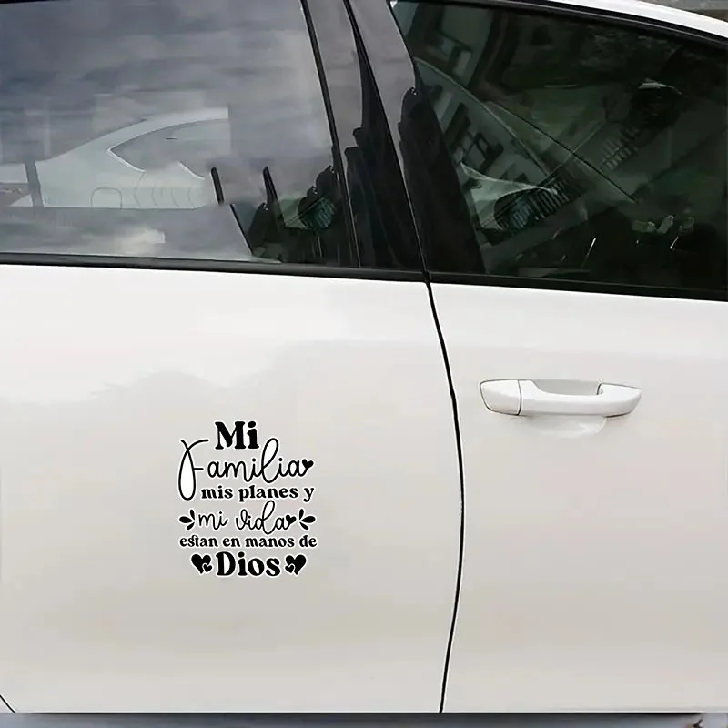 Spanish Bible Verse Mi Familia Mi Vida Vinyl Sticker, Waterproof Durable Decal for Car, Laptop and Water Bottle Decor - view 5