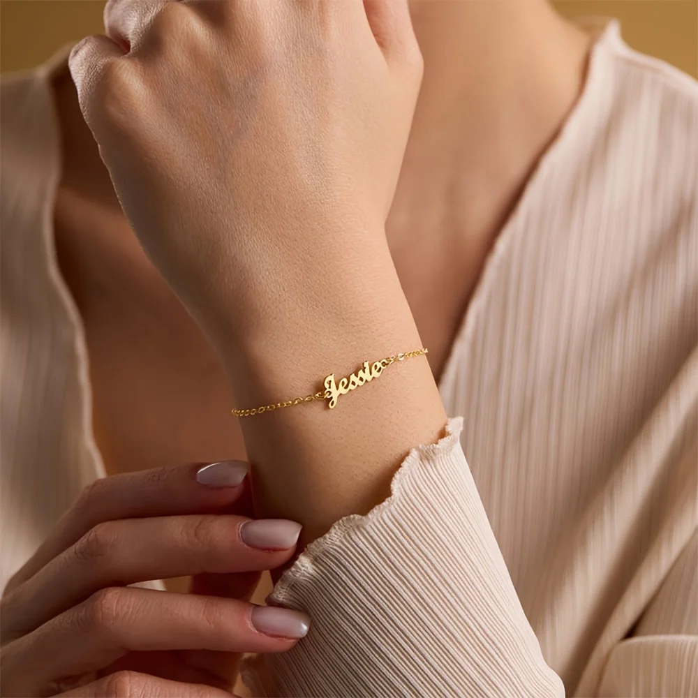 

stainless steel bracelet Personalized name bracelet custom bracelet prenom браслет на ногу bransoletka