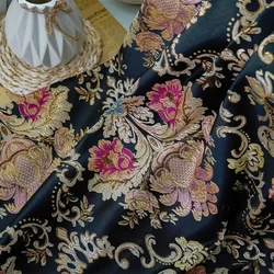 45cmX145cm Black European Style Large Flower Woven Jacquard Fabric Palace Style Dress Bag Decorative Diy Sewing Fabric A171