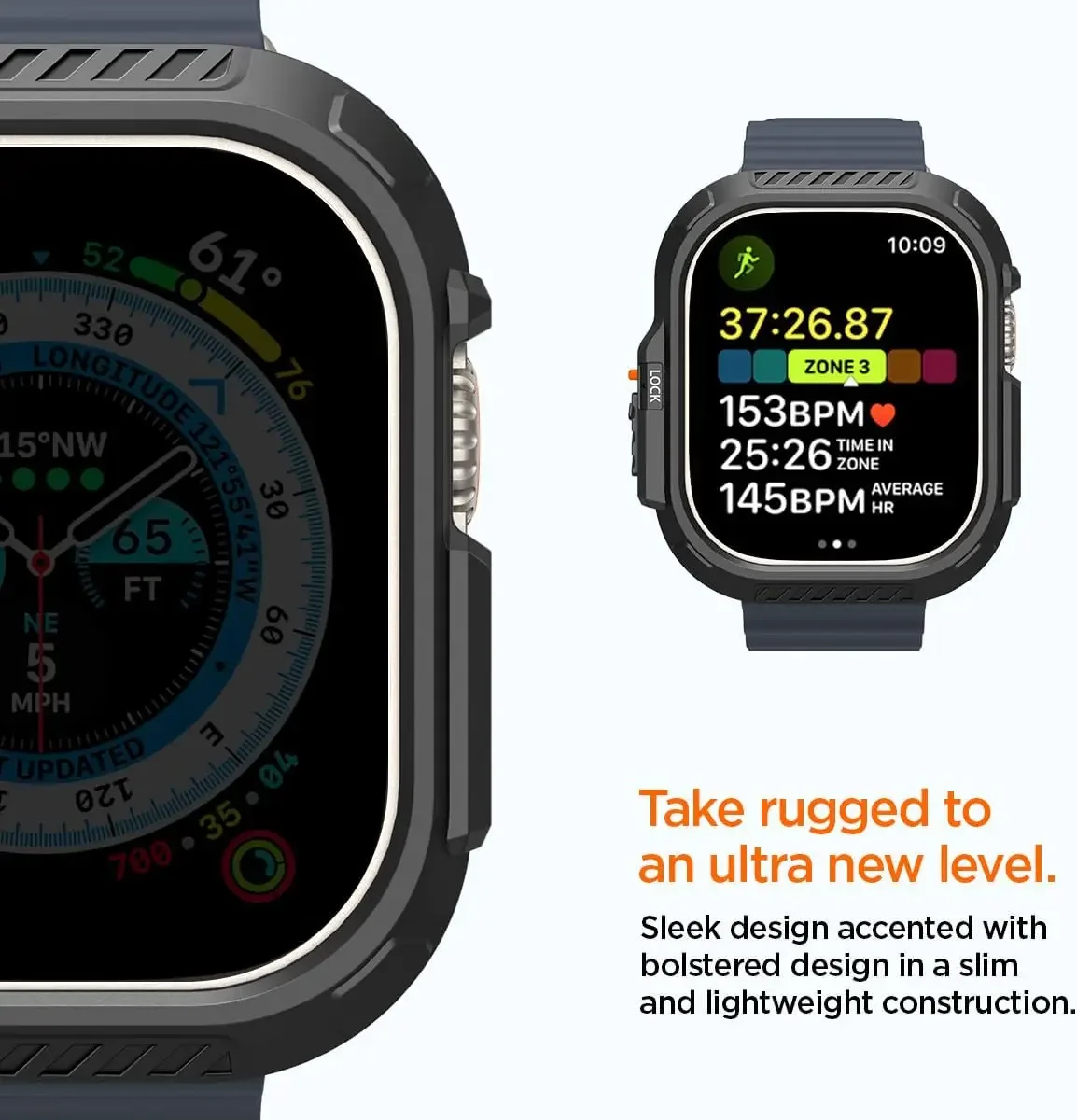 Lock Fit Designed for Apple Watch Ultra 3/2  Ultra Case with Secure Locking System For Apple Watch Ultra 49mm 40 41 44 45mm case