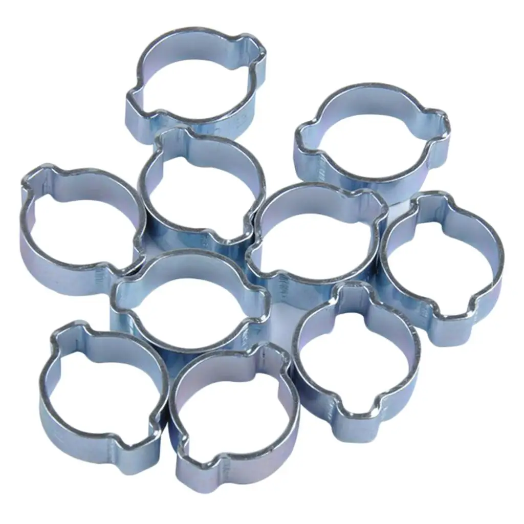 13-15MM Ear Clips Set, O Clamp, Zinc Steel, Pack of 10 , 17 to 20mm