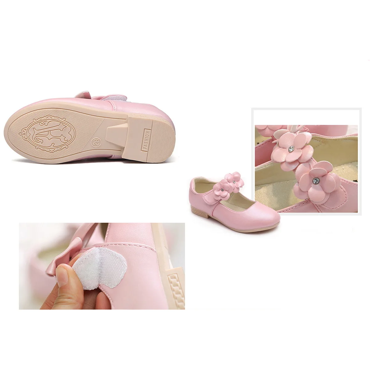 

1 Pair Children Sole Shoes Fashion Flower Shoes Kids Adorable Shoes Shoes (Pink, Size 26, EU27, US9.5, UK10)