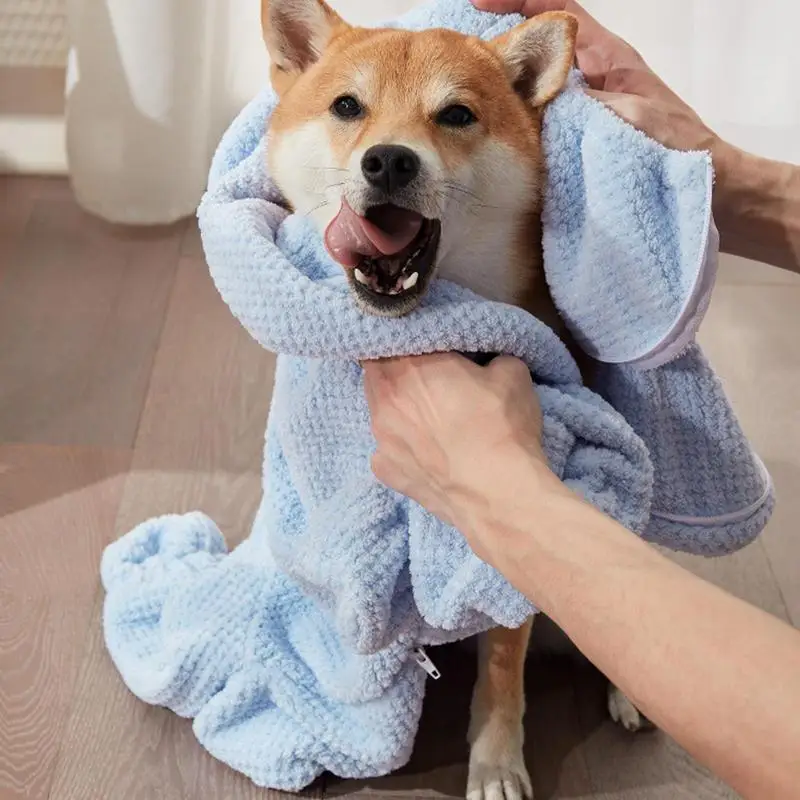 Peignoir Absorbant pour Chien, Serviettes pour Chiot, Serviette à vaccage Rapide, Fournitures de Bain de Douche, Doux et Confortable pour Petits ou Moyens Chiens