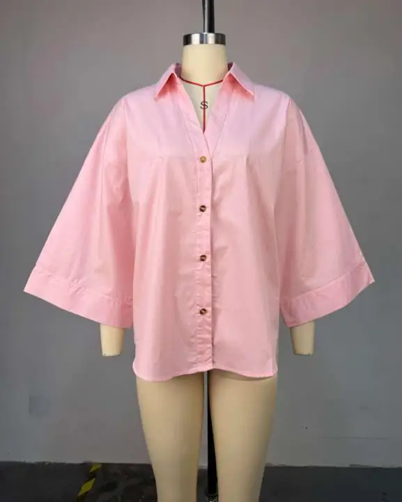 

Women Shirt 2026 Spring Autumn New Solid Color Turn-Down Collar Long Sleeve Loose Fit Versatile Casual Daily Shirt Top