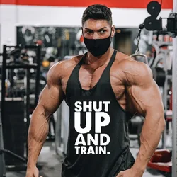 Brand Fitness Clothing Bodybuilding Singlets Tank Top Men Muscle Shirt Sportwear Vests Cotton Gym Stringer Muscle Workout Vest