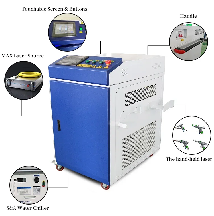 2024 Best Selling welding Cleaning Machine 1000w 2000w 3000w Handheld Fiber Welding Machine for Welding Metal