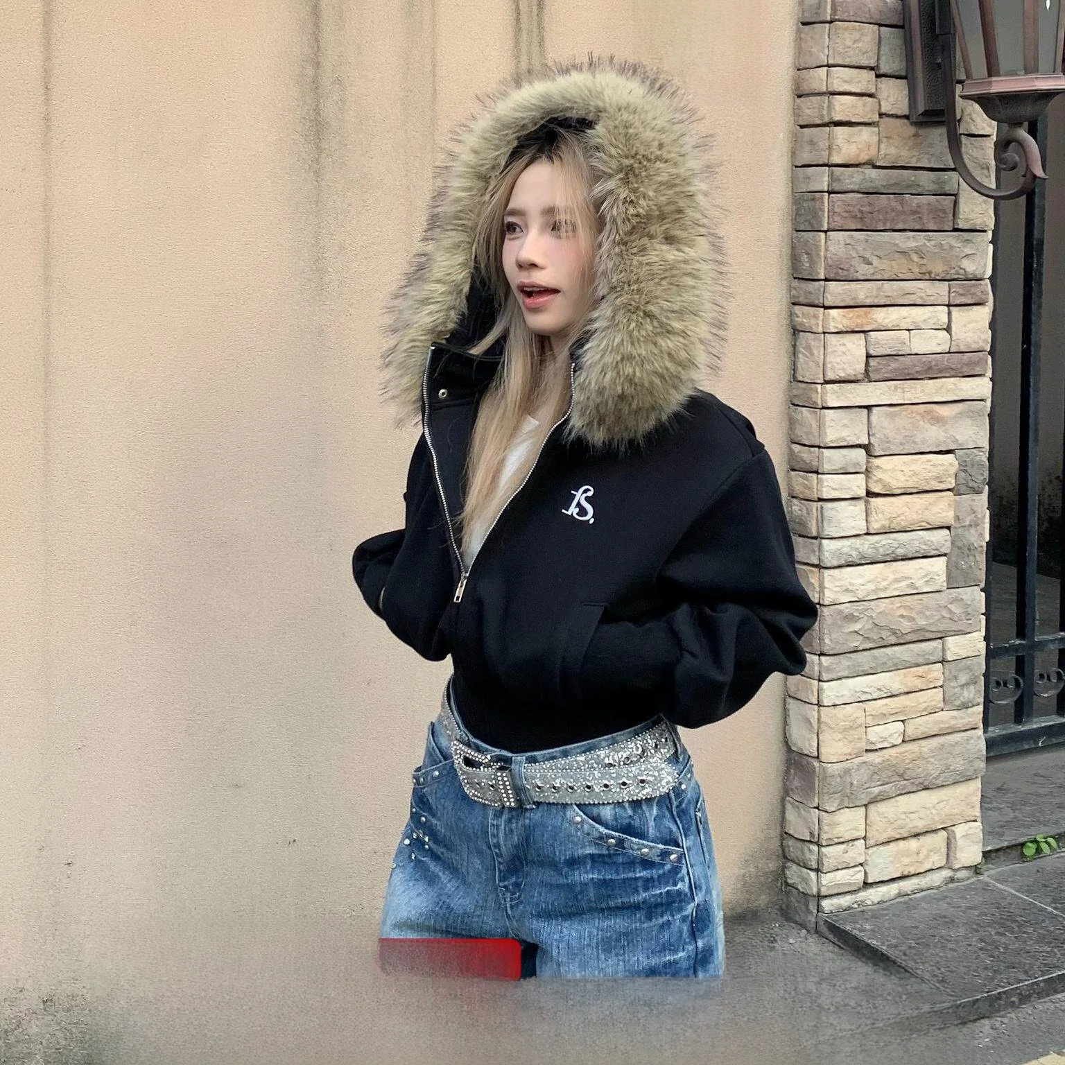 

Женское повседневное пальто MTTEAT American Style с отстегивающимся меховым воротником, приталенное, с утяжкой на талии, осеннее, универсальное, верхняя одежда