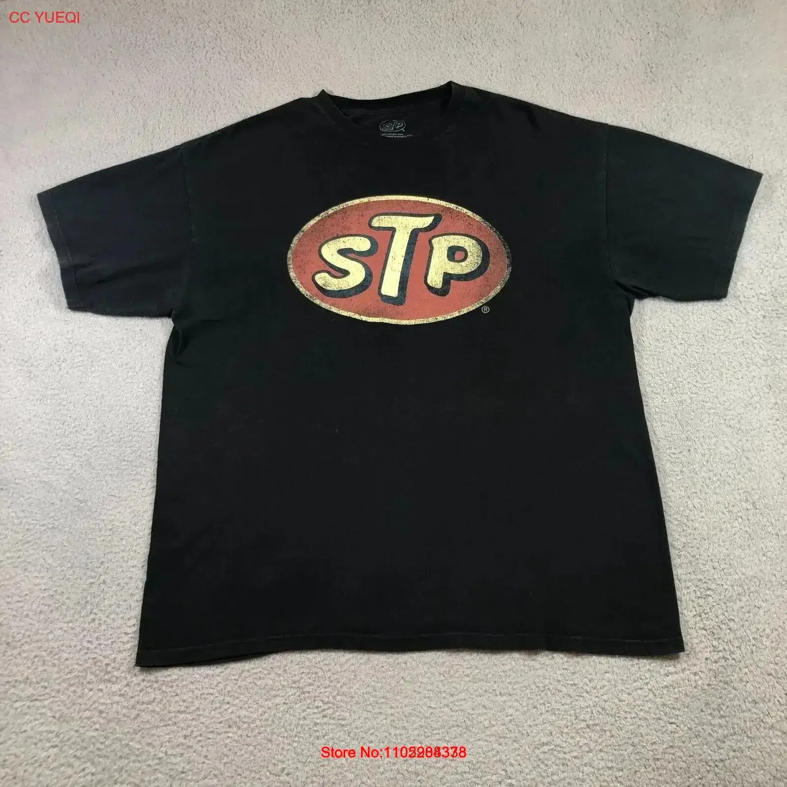 STP تي شيرت رجالي 2XL أسود هوت رود ريترو عتيق عتيق مغسول أنيق ملابس الشارع الشهير جرافيك للارتداء اليومي للجنسين