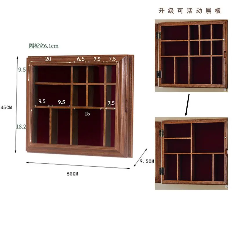 Vintage Storage Box Nordic Solid Wood Wall Storage Holders Desktop Luxury Aesthetic Display Cabinet Bedroom Decorations