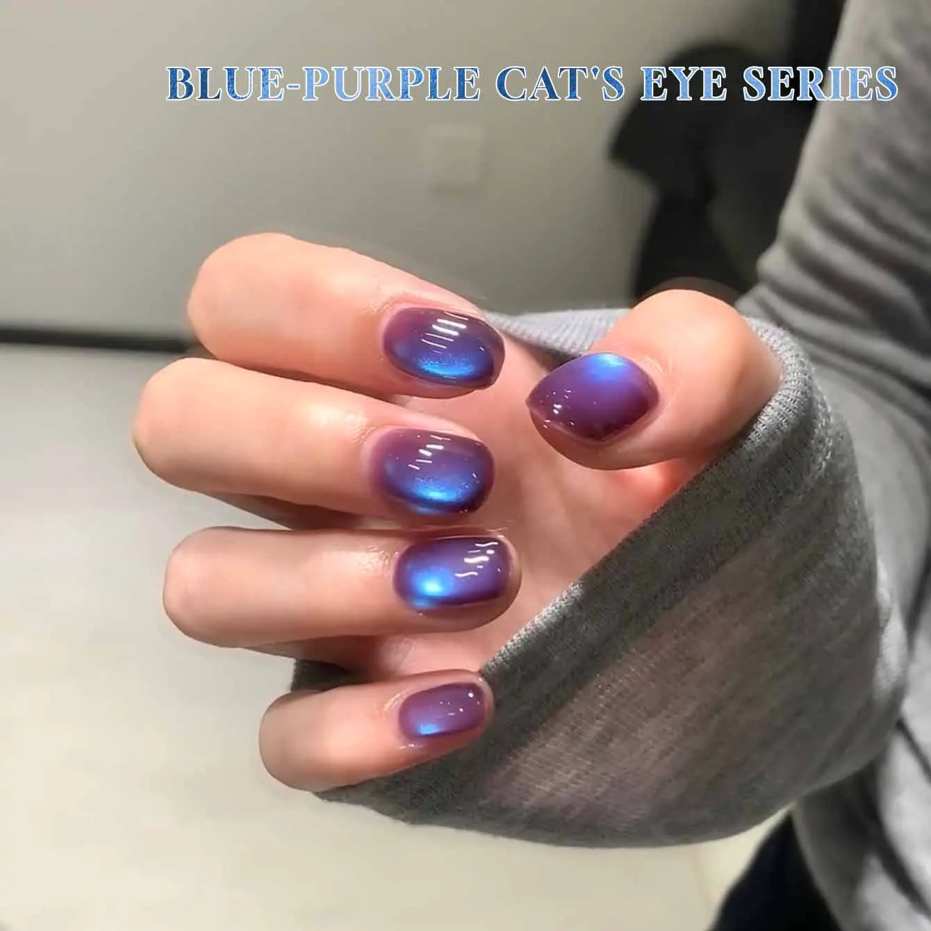 เจลทาเล็บแม่เหล็กสีฟ้า MN 1-8 ชิ้น 12 มล. สีฟ้าอมม่วง สีฟ้าเบอร์รี่แช่แข็ง สำหรับทำเล็บเจลแม่เหล็ก สีฟ้า สีม่วง อุปกรณ์ทำเล็บ ศิลปะบนเล็บ