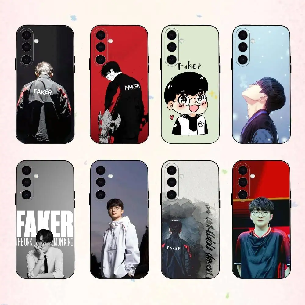 Крутой чехол для телефона S-SKT T1 F-Faker для Samsung Galaxy A73, A72, A71, A70, A53, A52, A51, другие мягкие черные чехлы