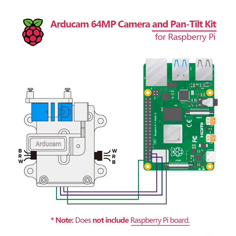 

Pan-Tilt Kit and Arducam 64MP Camera for Raspberry Pi