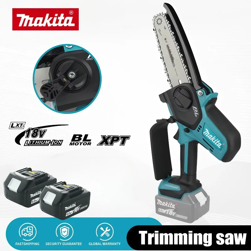 

Цепная пила Makita, электрическая пила, ручная портативная бензопила для лесозаготовок по дереву, садовый электроинструмент для обрезки древесины, аккумулятор 18 В