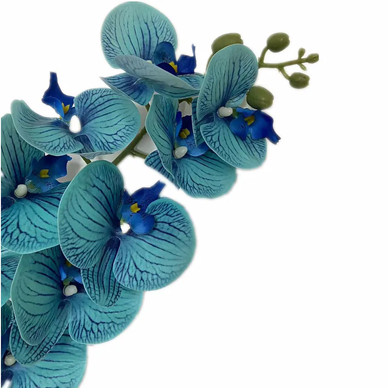 One Latex Butterfly Orchid Flowers 9 Heads Real Touch Good Quality 18 Colors Artificial Soft Phalaenopsis Orchid