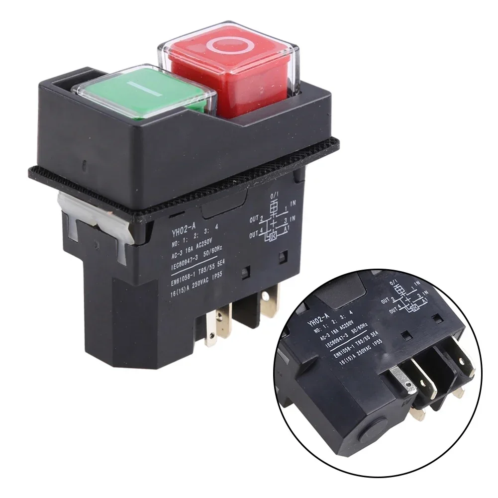 

1pc Pushbotton Switch For YH02-A For KLD-28A 120V/250V 5pin Waterproof Magnetic Pushbotton Switch Industrial Power Tools