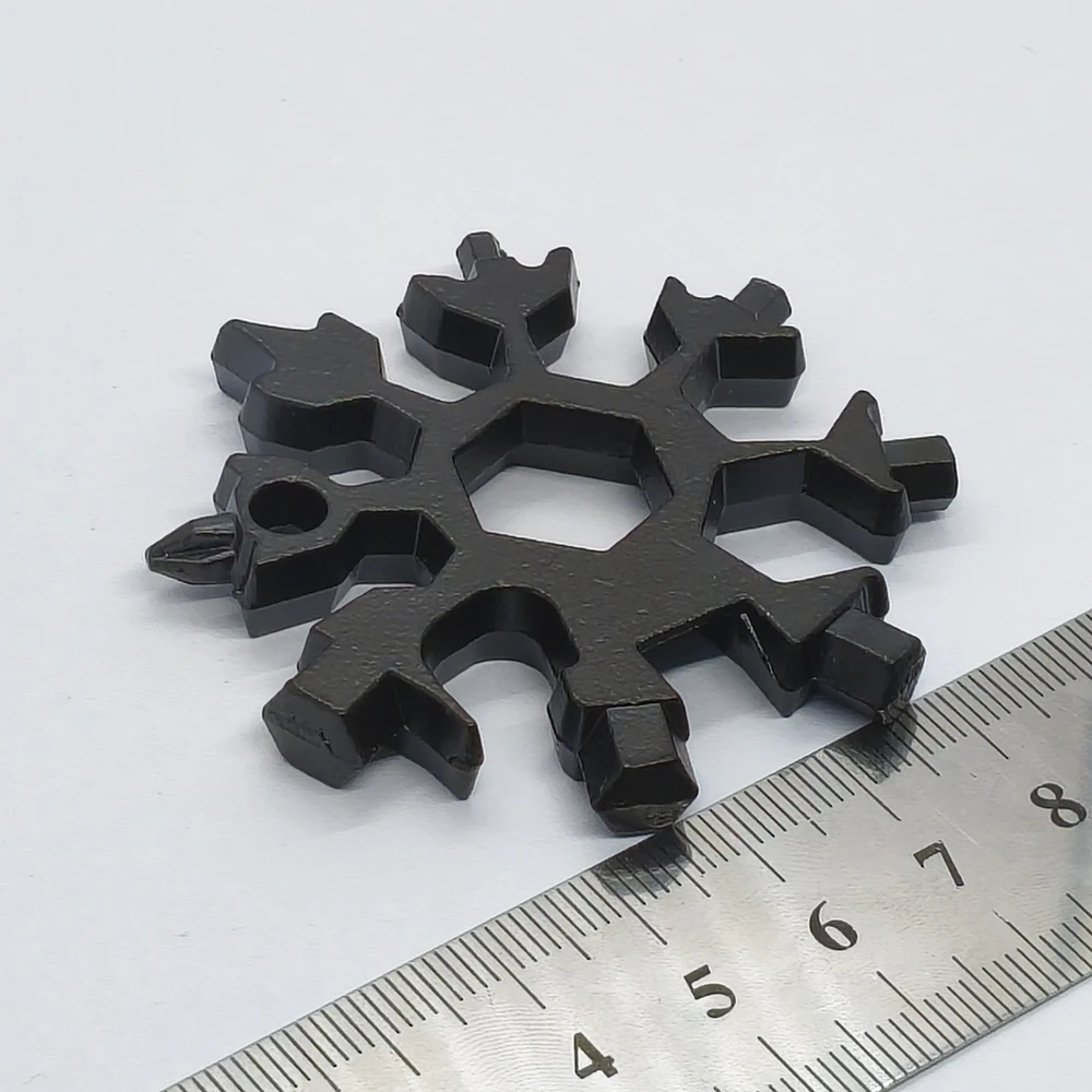 2 Stück Multifunktionaler Mini-Schneeflockenschlüssel Schlüsselanhänger Hochkarbonstahl Achteckiger Sechskant Universelles Tragbares Taschen-Reparatur-Multitool – Detail 5