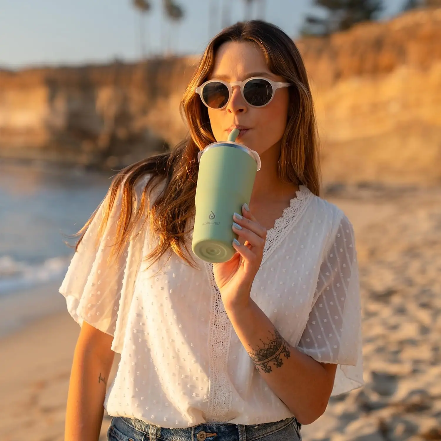 

Ideus Insulated Cup With Lid And Straw, 18oz Large Capacity Stainless Steel Double-Layer Vacuum Leak-Proof Ice Cube, Straw Cup A