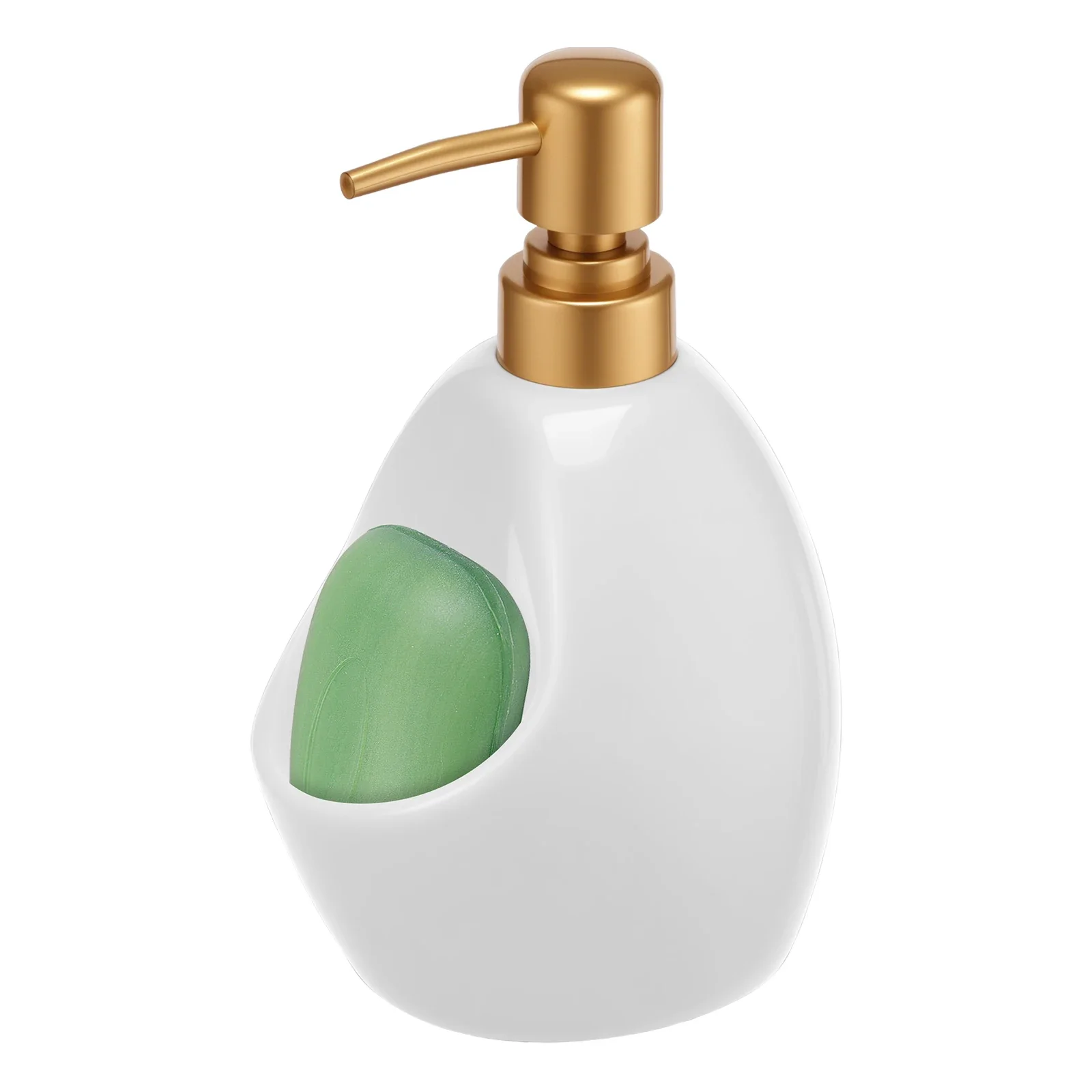 

Керамический дозатор для мыла с держателем для губки, легко моющийся, с помпой-дозатором для пенного мыла, для дома