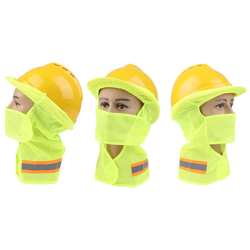 Summer Sun Shade Safety Hard Hat Face Neck Shield Helmet Reflective Stripe Hard Hat Sun Hat Visor For Outdoor Worker