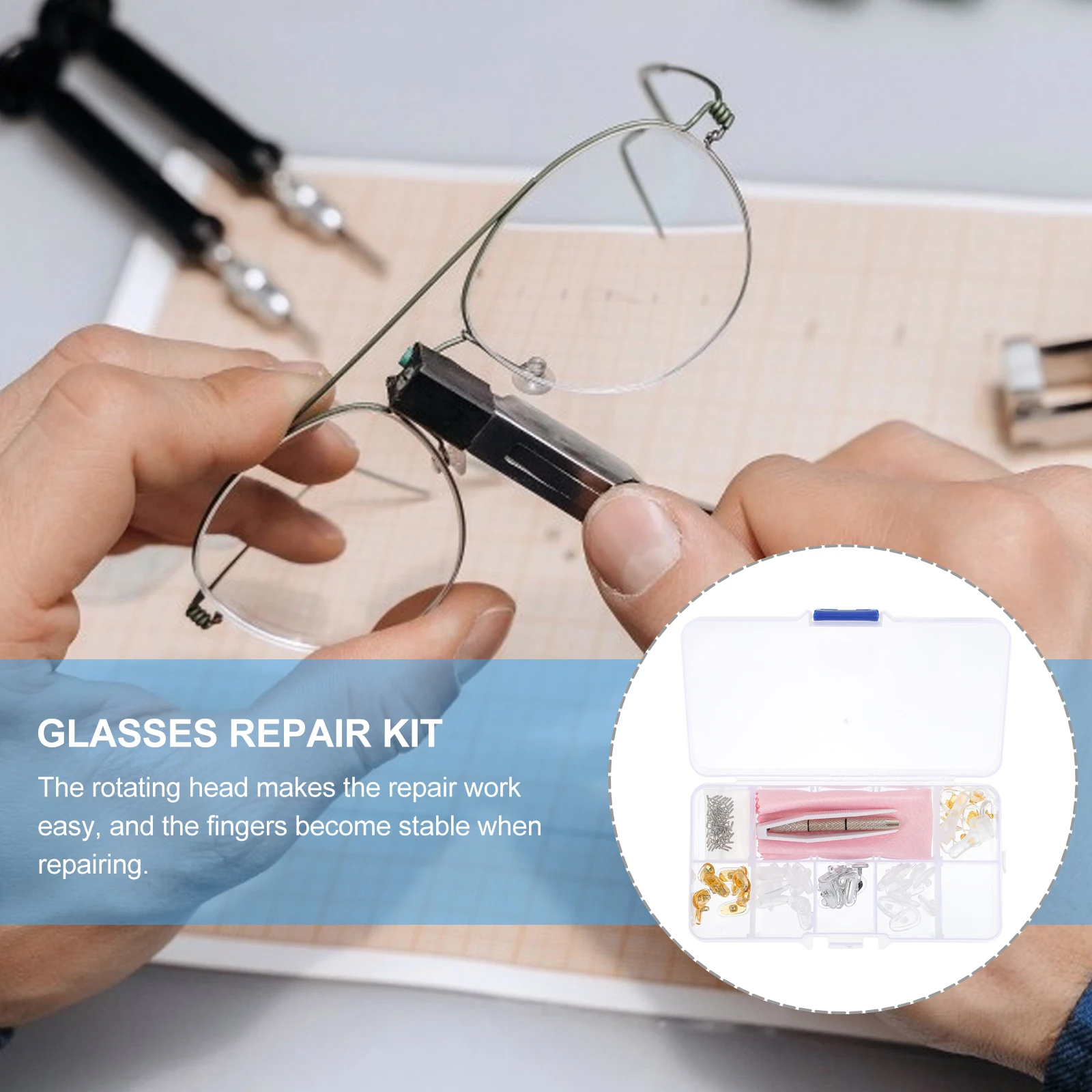 

1 set 1 Set Silicon Nose Pads Glasses Repair Kit Anti-Slip Ear Support Tools Multi-Size Screws Compact Lightweight
