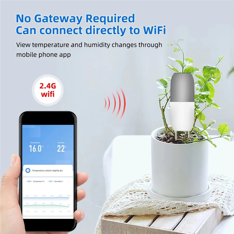ABMF-Tuya Wi-Fi измеритель почвы, датчик температуры и влажности почвы для теплиц, посадки фруктового сада