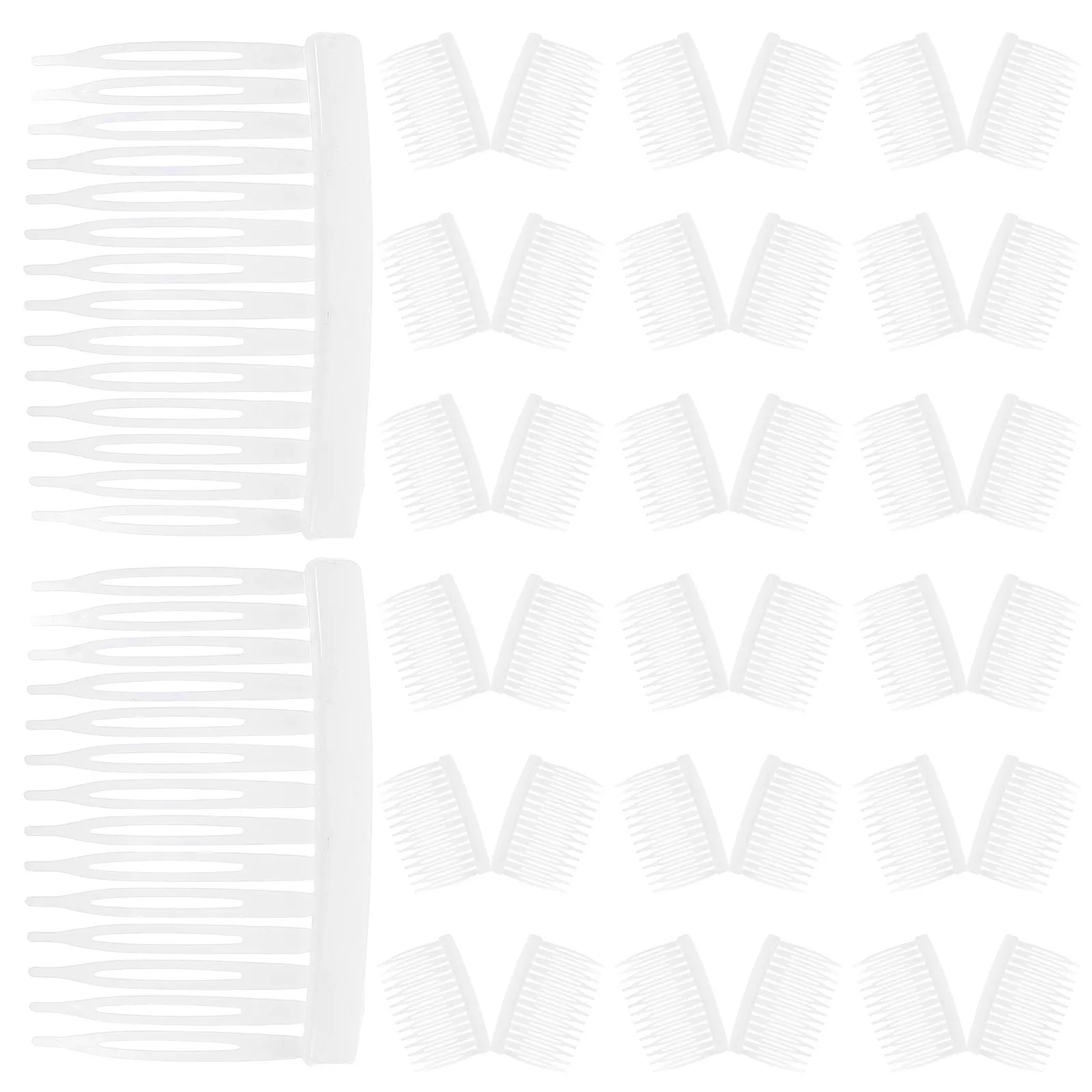50Pcs Hair Side Combs 14 Tooth Insert Clips Lightweight Handmade Secure Fit for Bridal Wedding Veils Hair