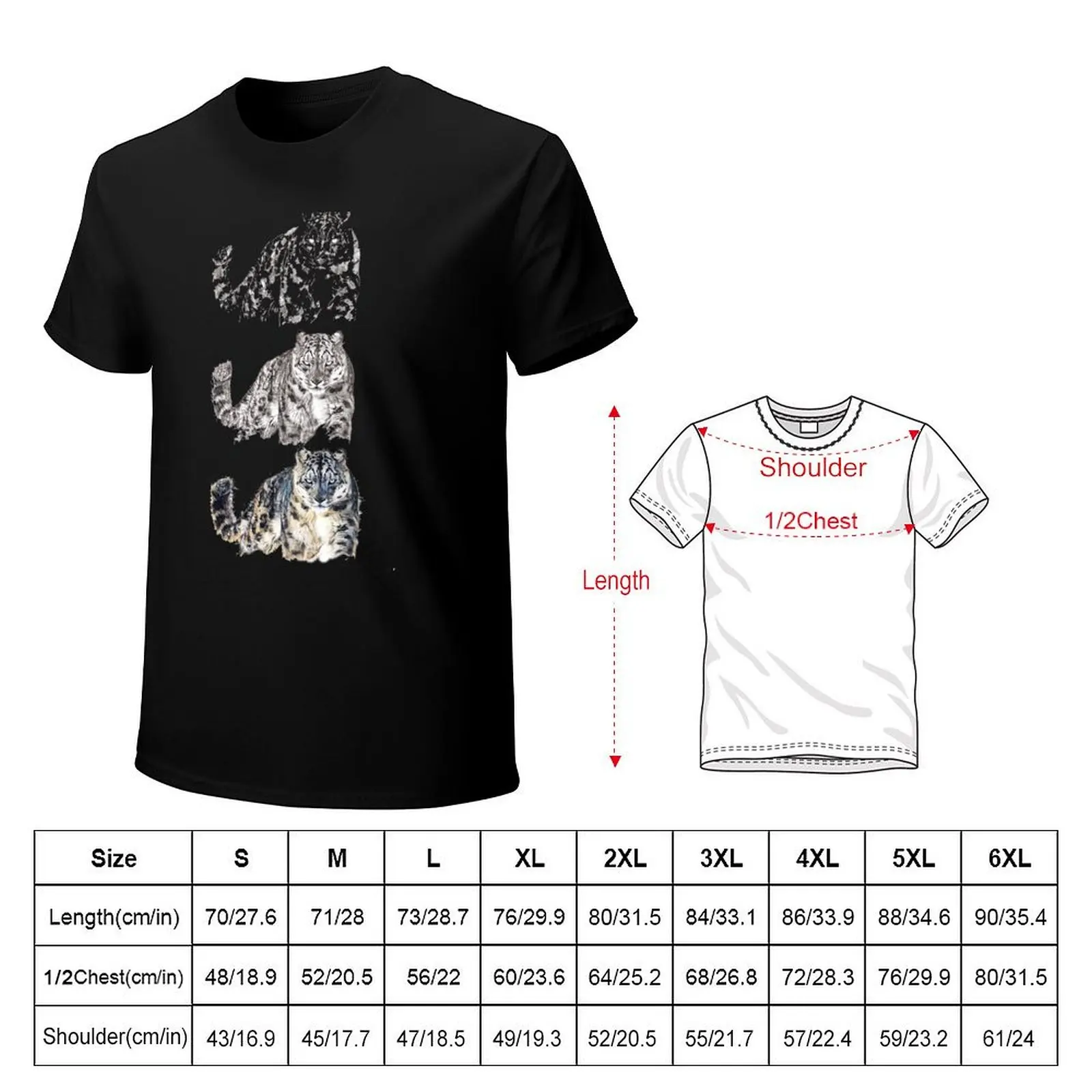 Snow leopard sketch steps T-Shirt man t shirt designer T-Shirt
