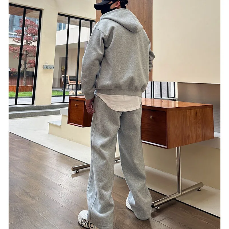 Fashionable new men's hooded sweatshirt, sweatpants zipper set, men's and women's jacket, jacket, pants two-piece set