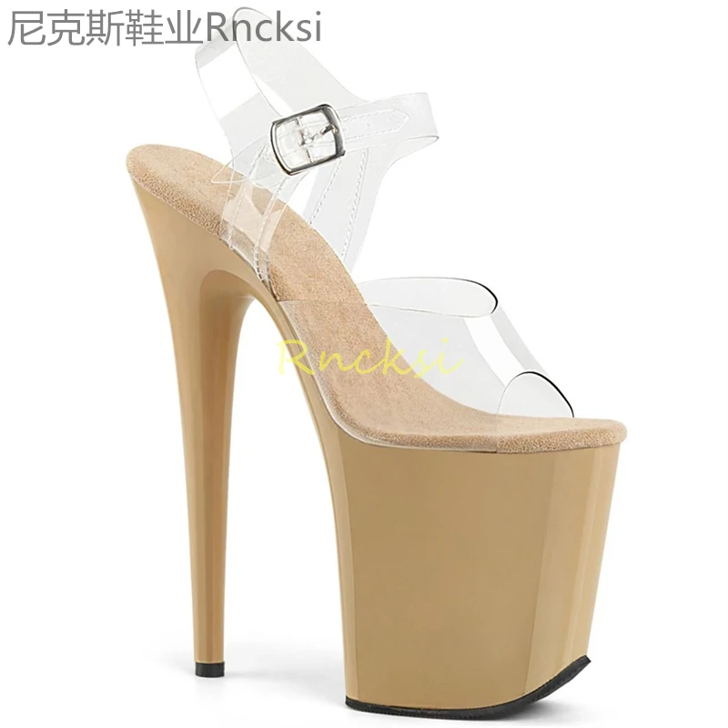 

20cm High-heeled shoes waterproof platform open-toed sandals women's summer super high-heeled sexy word buckle sandals