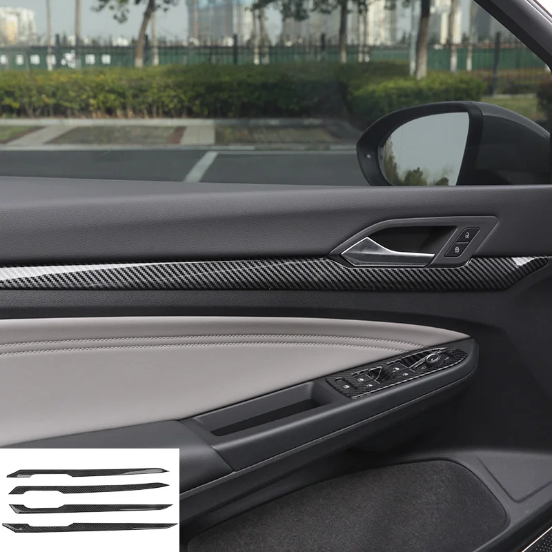 carbon fiber Car Interior Door Board Cover Panel Trim Chrome for Volkswagen Vw Golf 8 MK8 Pro R 2021 2022 Accessories 2020 2023