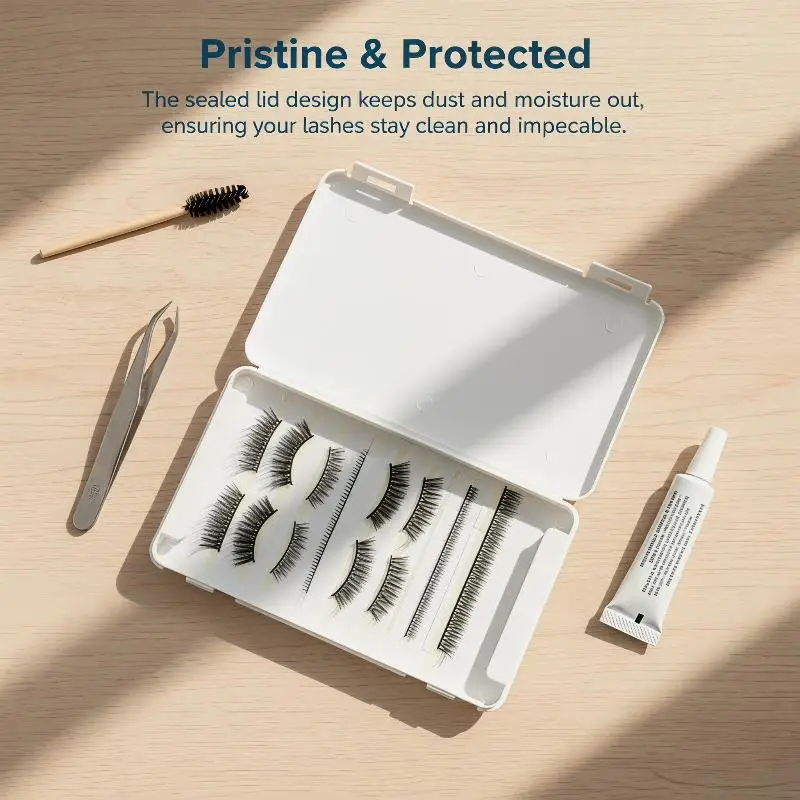 Portable Plastic False Eyelashes Box Travel Empty Lashes Holder Case Container Storage Organizer Professional Makeup Lash Supply