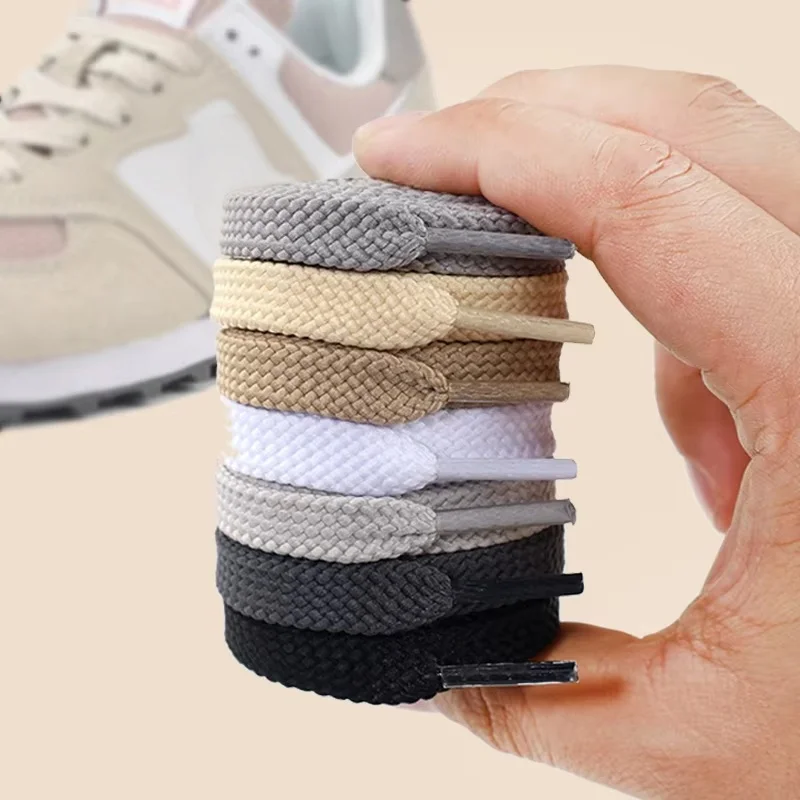 Neue, flache, klassische Schnürsenkel für Sneaker, Freizeitschuhe, weiße und schwarze Sportschnürsenkel, Schuhbänder, Schuhzubehör, 1 Paar.